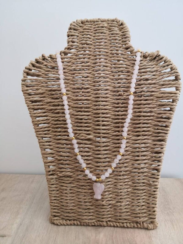 collier ou bracelet multi rangs Quartz rose