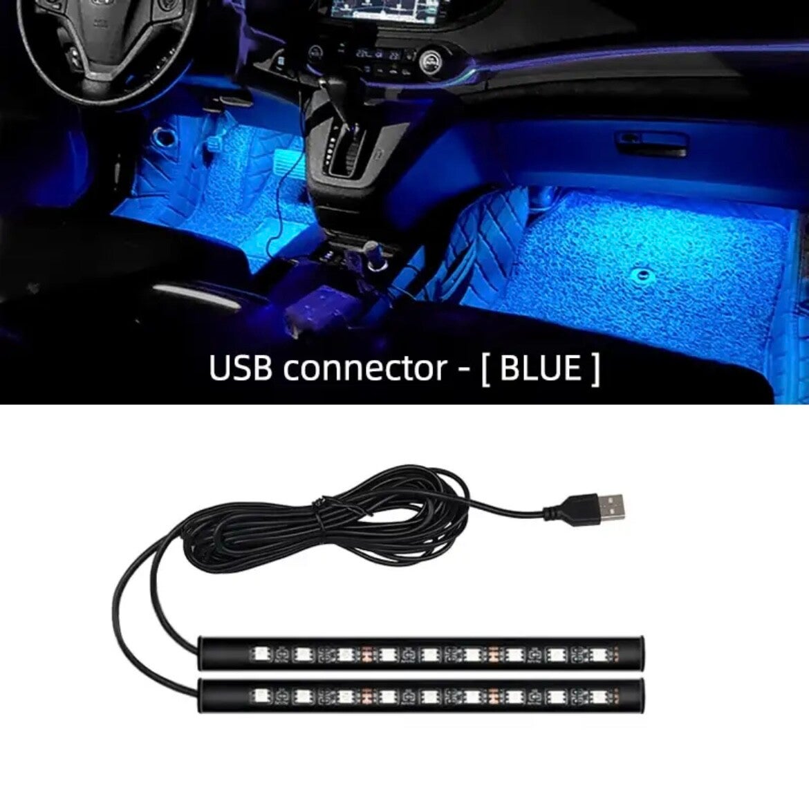 Auto Neon Voet Licht - LED - Interieur Decoratie -  Voertuigaccessoires / Blauw