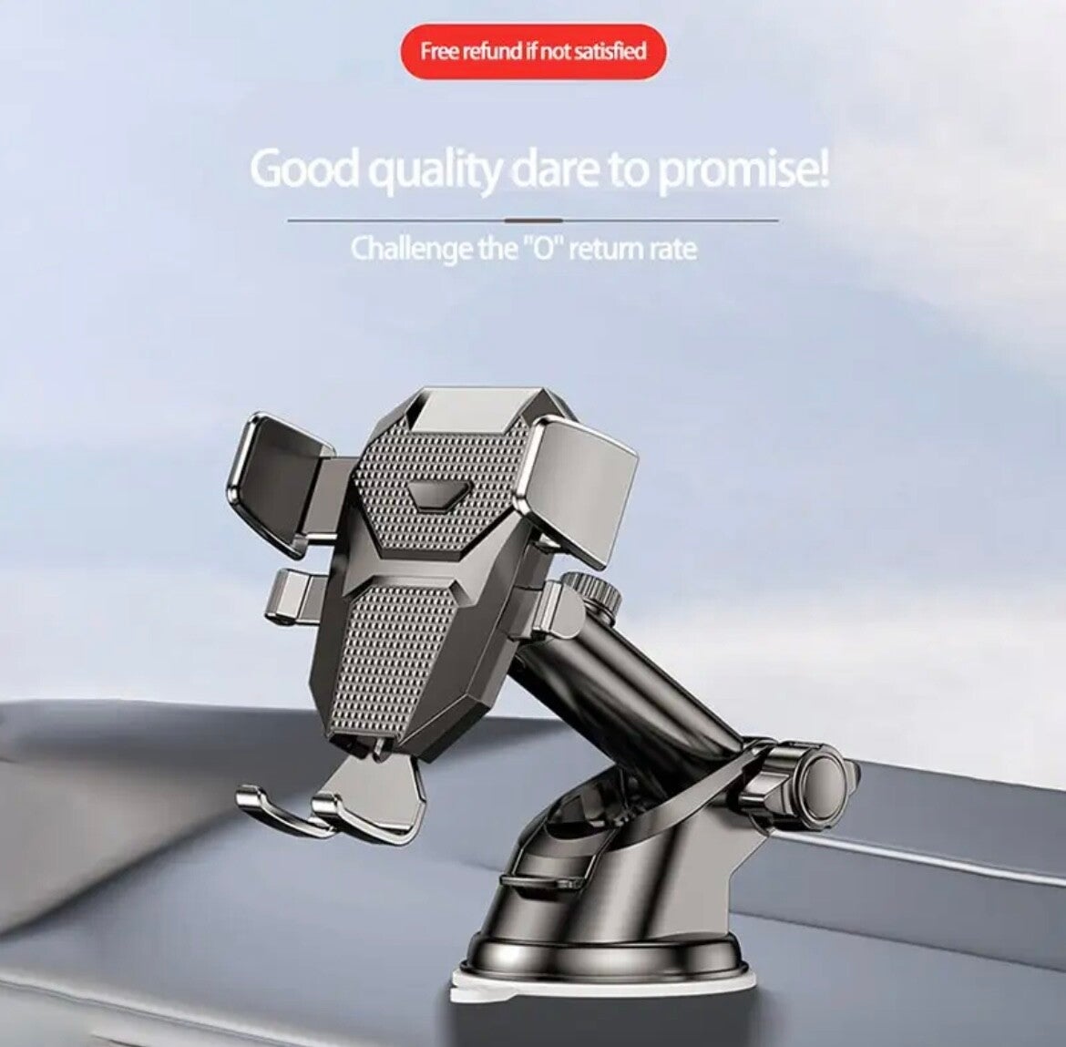 Auto Mobiele Telefoonhouder met intrekbare horizontale en verticale luchtopeningen - Dashboard zuignap navigatiehouder - Universele