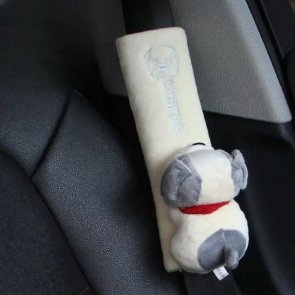 Veiligheidsgordel Cover Pads Universele Auto Pu Lederen Schouderkussen Beschermer - Voertuig Gordelhoes / Grey Puppy
