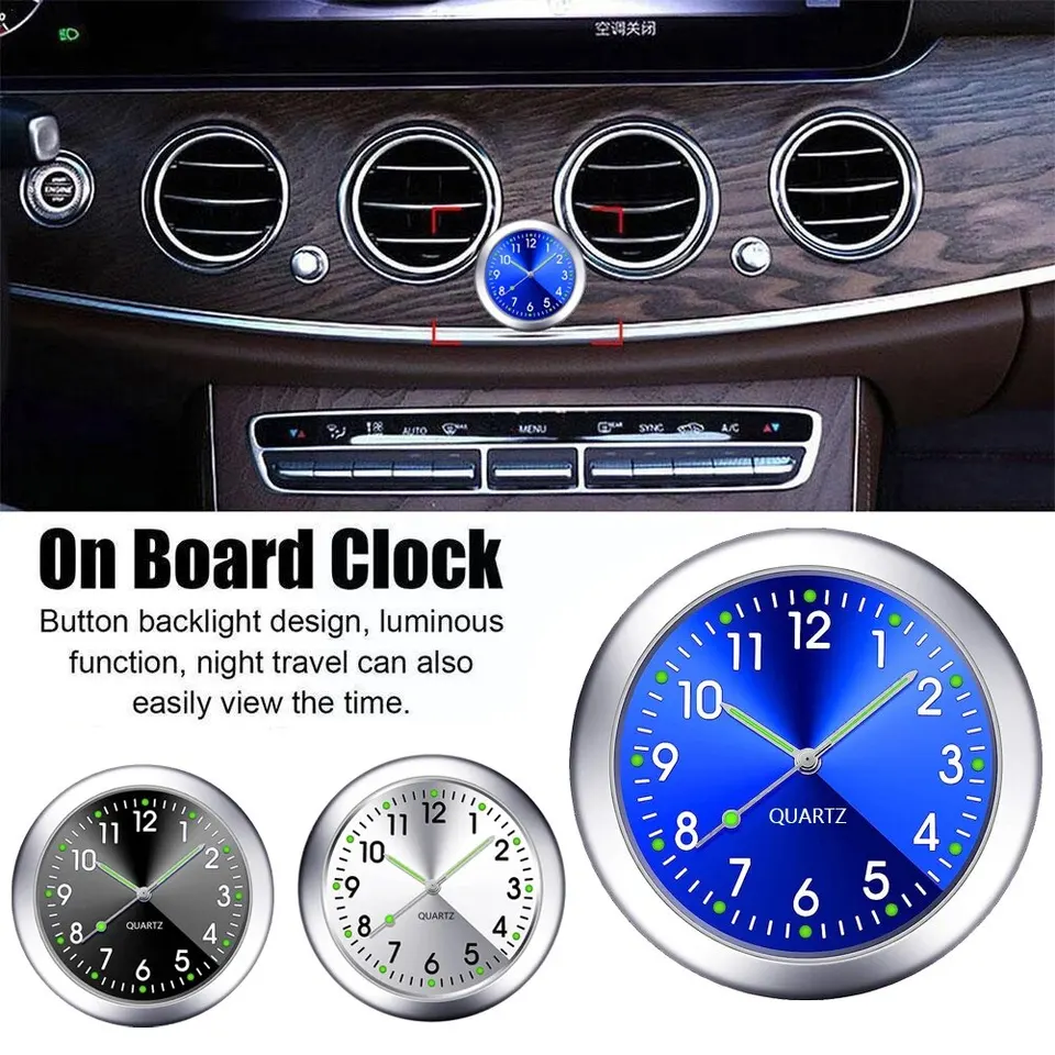 Lichtgevende Auto Dashboard Klok 40Mm - Motor - Fiets - Waterdicht / Zwart