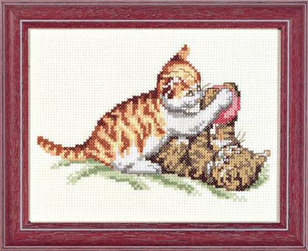 Borduurpakket telpatroon aïda Poesjes 13x17cm