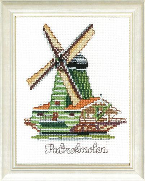 Borduurpakket telpatroon aïda Molen 13x17cm