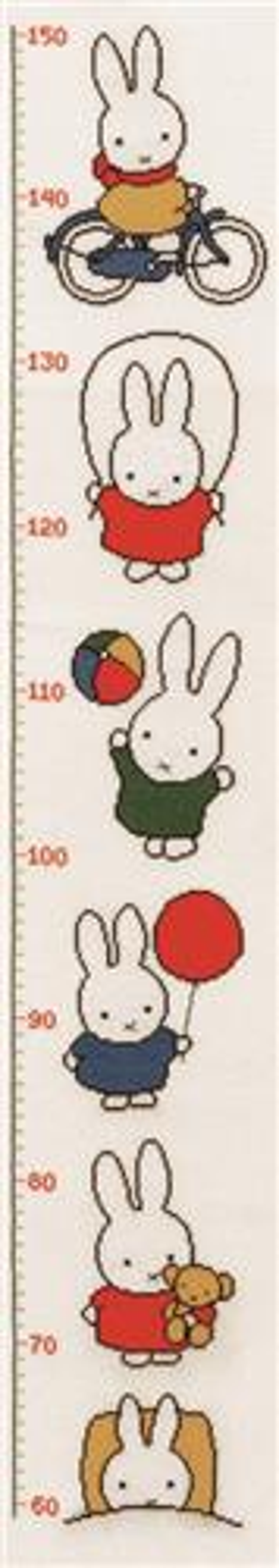 Borduurpakket telpatroon aïda Meetlat Dick Bruna 18 x 90 cm