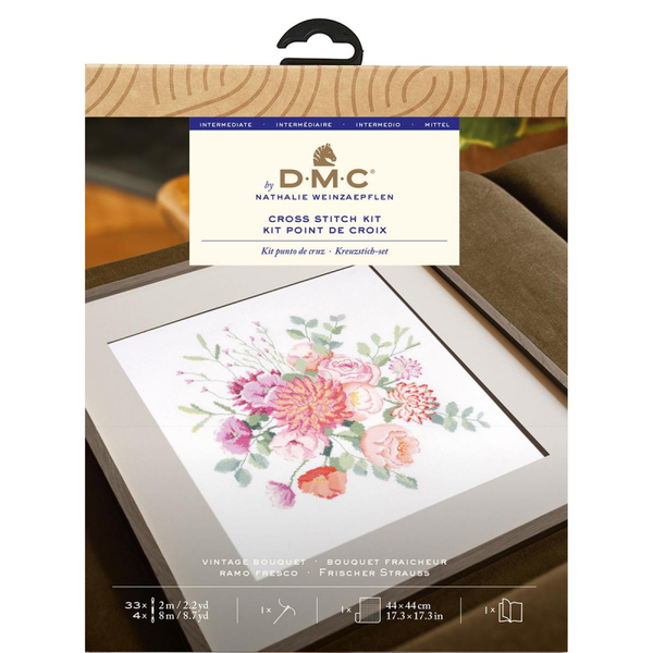 Borduurpakket Vintage Bouquet 28,5x28,2cm