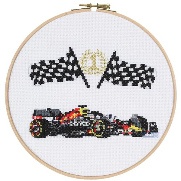 Borduurpakket Telpatroon Max Verstappen 20cm rond