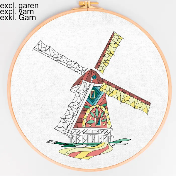 Borduurpakket voorbedrukt molen