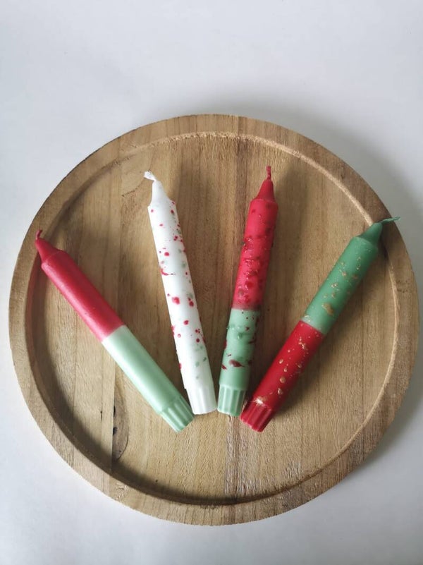 Kaarsen set Quatre rouge vert (per stuk bestellen ook mogelijk)