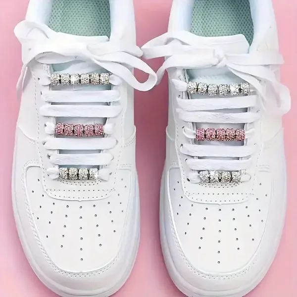 Schoen sieraad Strass bedel - Roze en Wit