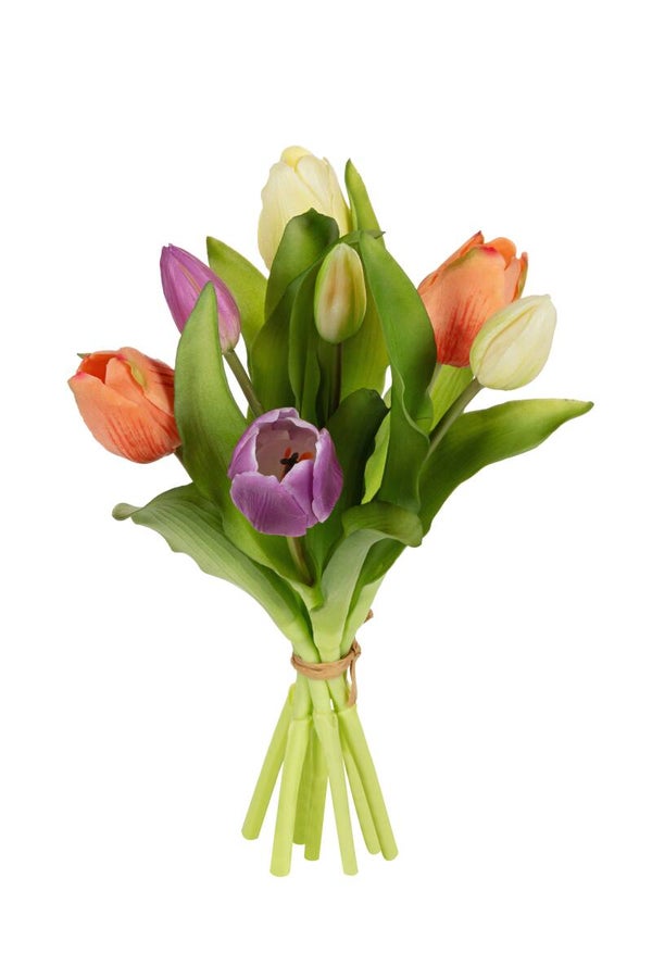 Real touch tulp 7 stuks - Paars/Zalm mix