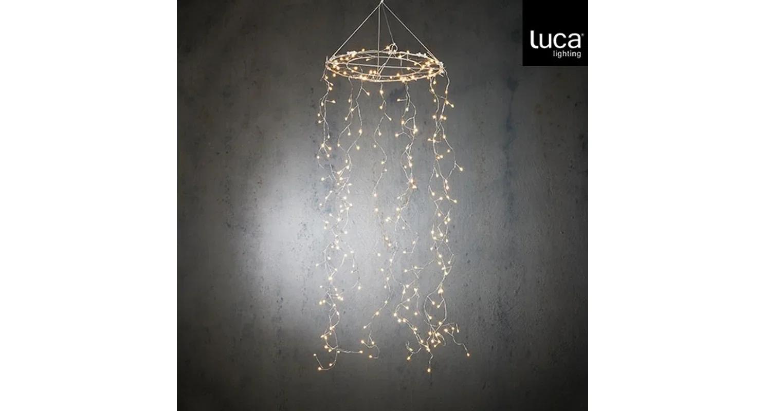 Kroonluchter klassiek wit 240led IP44 met timer - l100xd30cm