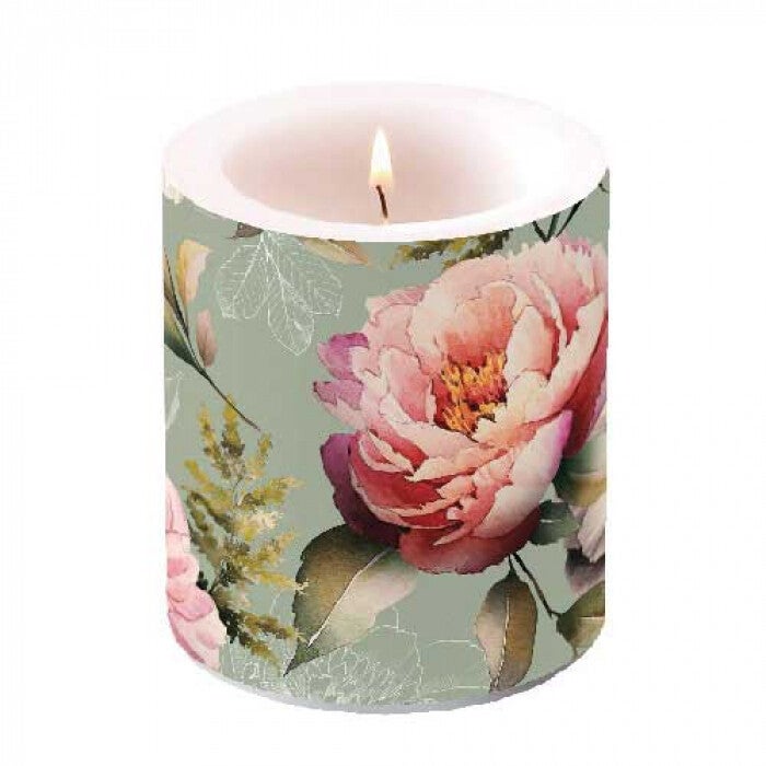 Ambiente kaars - Peonies composition green - Small