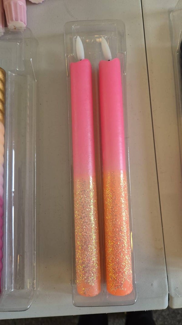LED kaarsen Roze Glitter