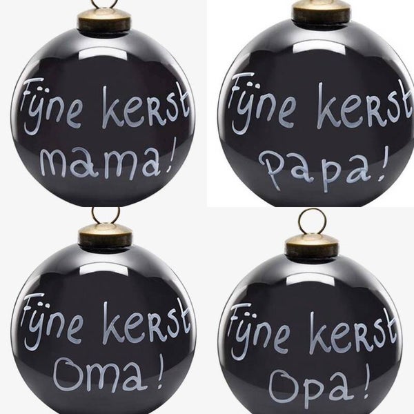 Kerstbal Fijne Kerst Mama/Papa/Opa/Oma - Per stuk