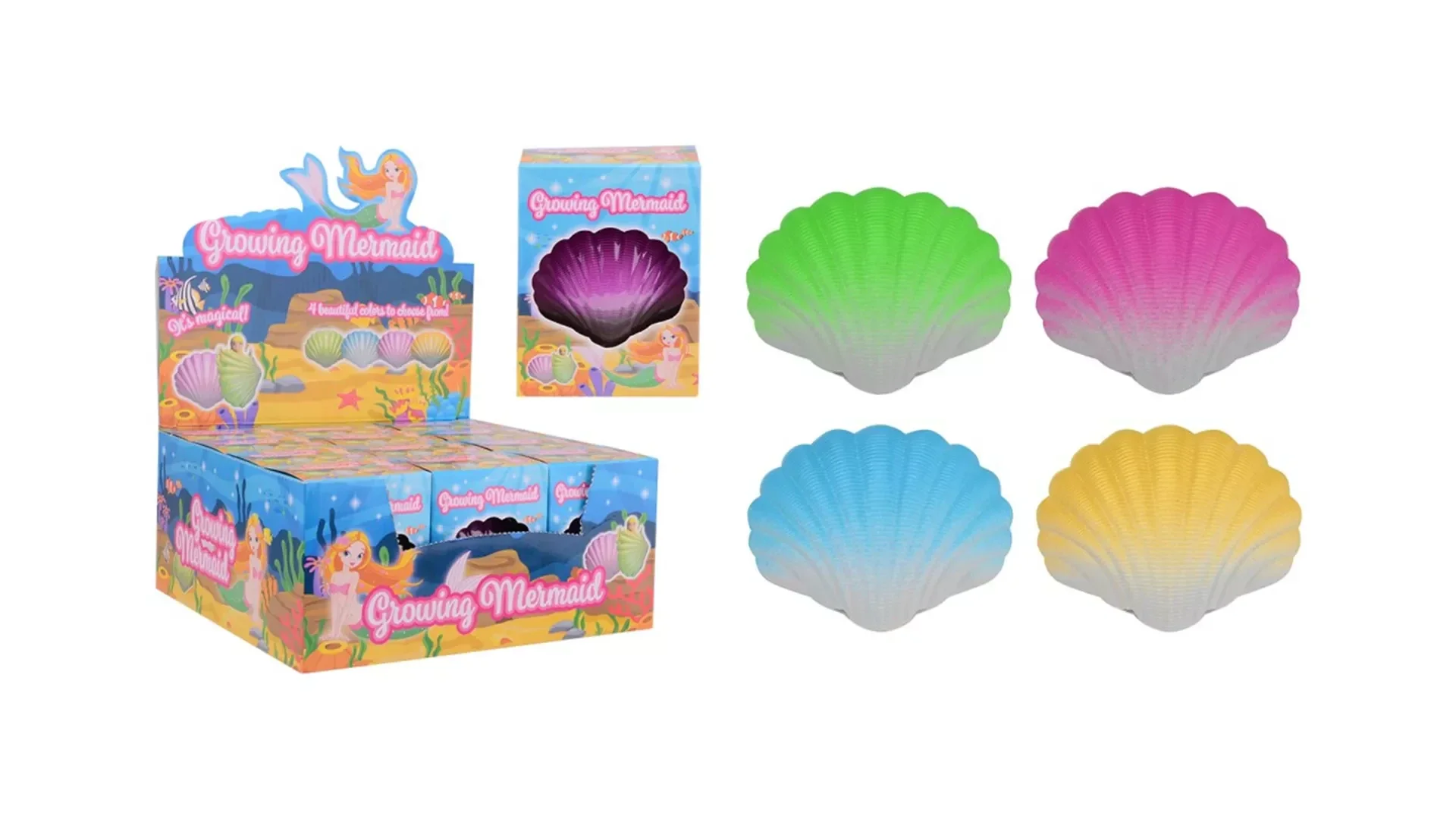 Groeiende zeemeermin in schelp