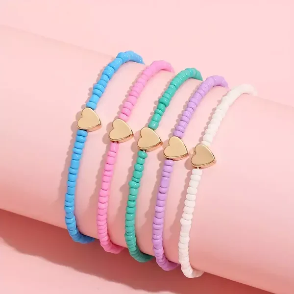 Armbandje Hartje - 5 kleuren