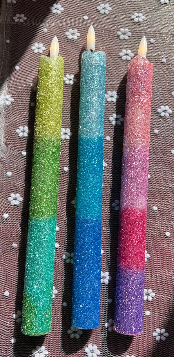 LED kaars recht - Glitter - Ivy
