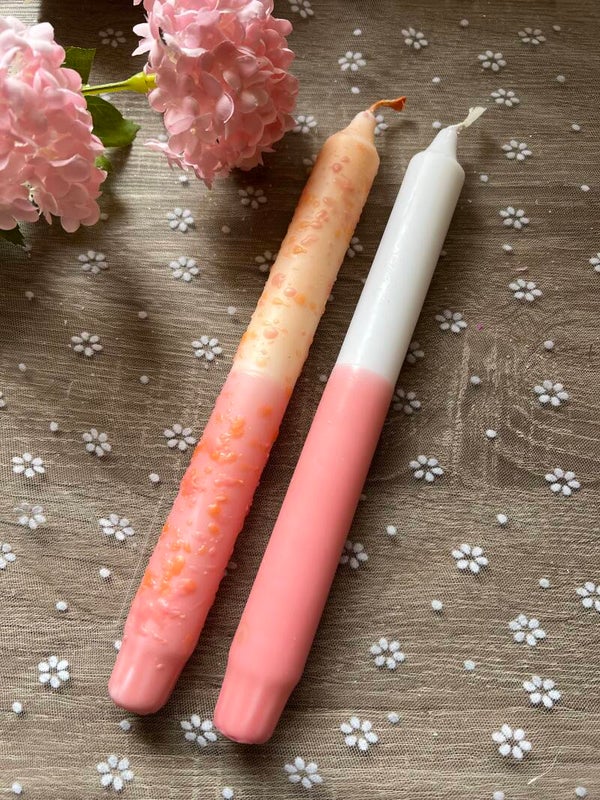 Zomer setje kroonkaars - Apricot
