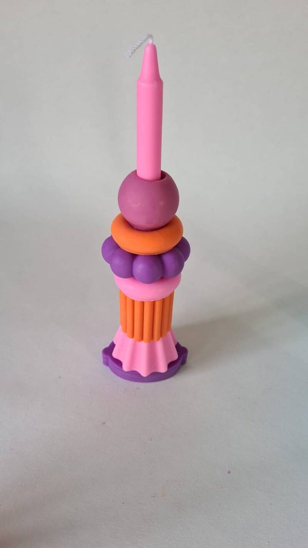Stapelkaars compleet - Purple delight