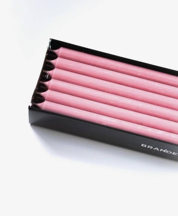 Tray met 18 (of per stuk) dinerkaarsen - Oudroze