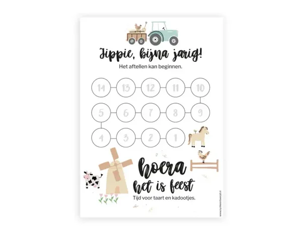 Aftelkalender verjaardag - Boerderij