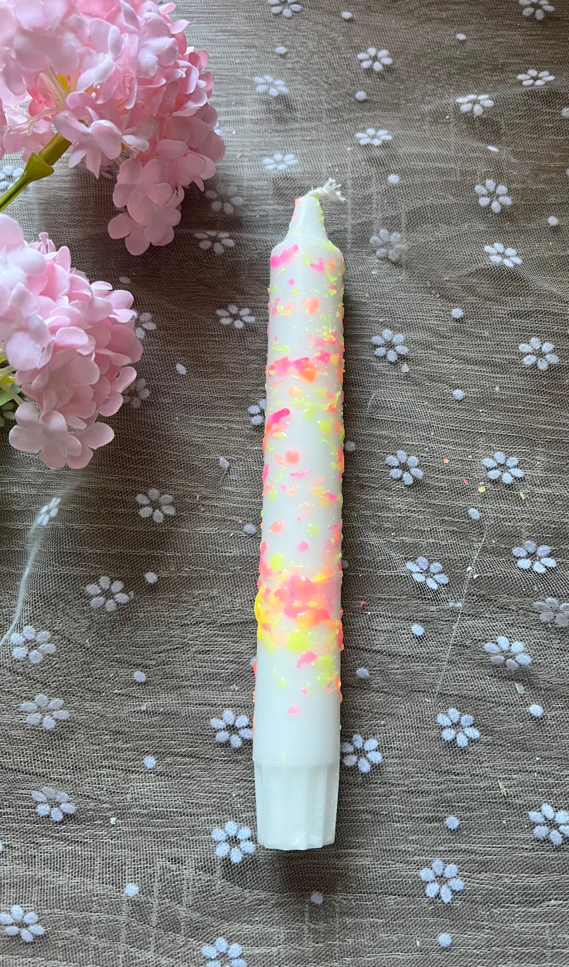 Dinerkaars Neon Confetti - Per stuk