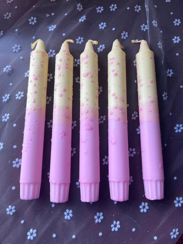 Nordtrice kaarsen - Yellow Pink with drops - per stuk