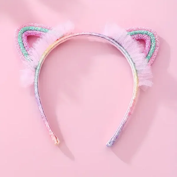 Haarband regenboog glitter