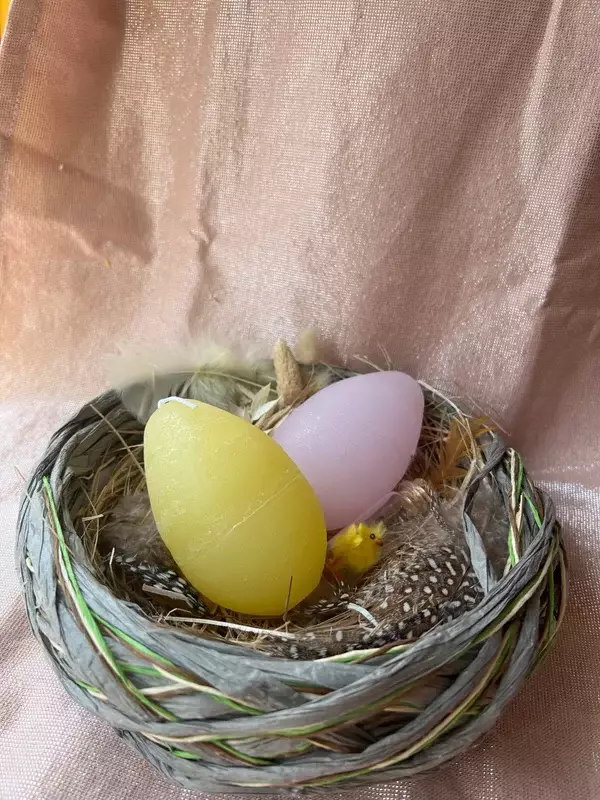 Kaars Paasei - Geel en Roze