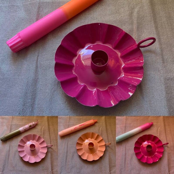 MARRAKECH Bloem kandelaar Fuchsia/Oranje - Small & Medium