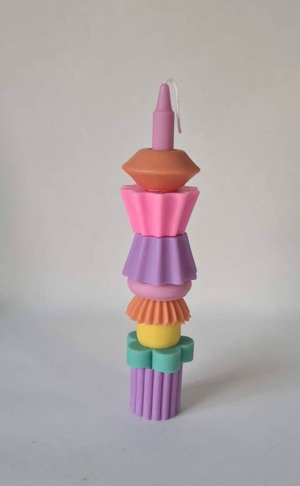 Stapelkaars compleet - Purple plum