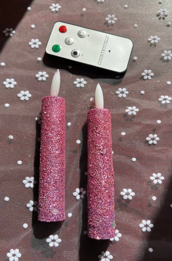 Set LED kaarsen - Glitter - Ryan - Small (incl. afstandsbediening)