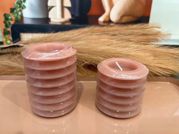 Pillar candle - Pink - Small & Medium