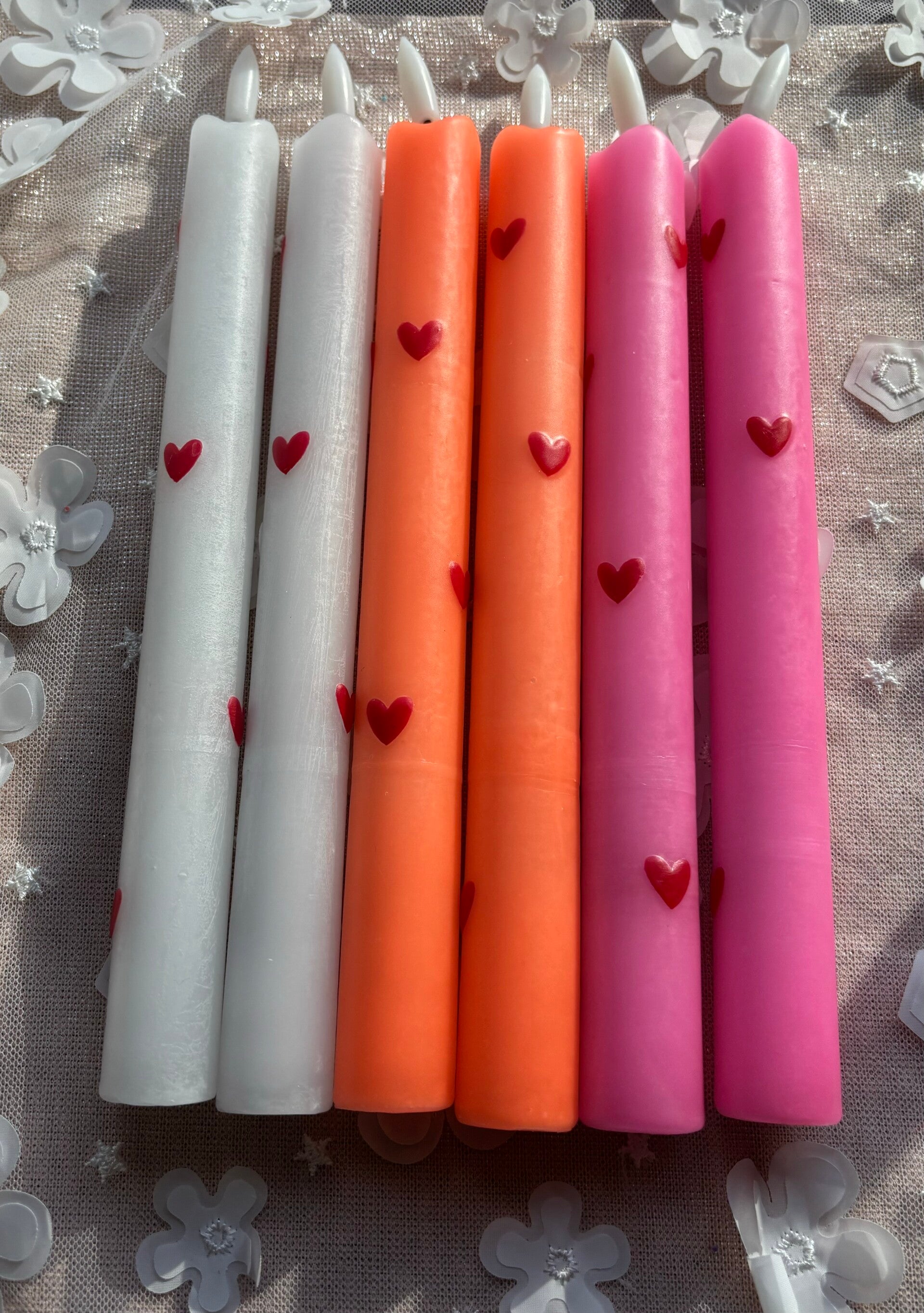 LED dinerkaars (incl. batterijen) - Hartjes