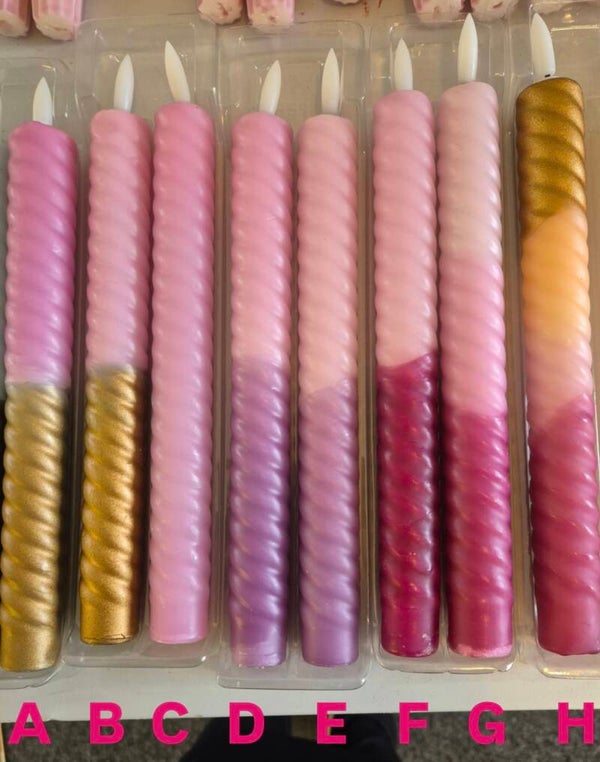 LED kaarsen Roze, Paars & Goud