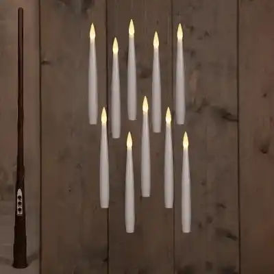 LED kaarsen zwevend - 5 of 10 stuks - Wit en Zwart