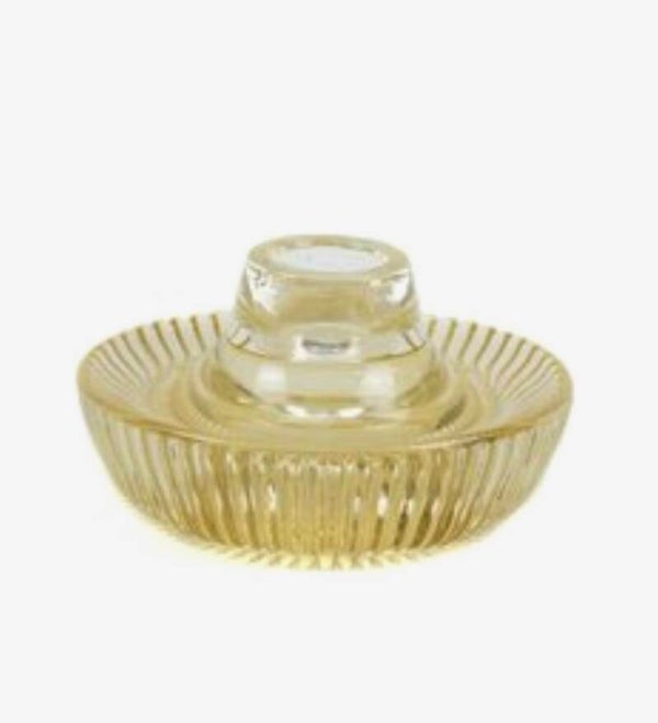 Dubbele glazen kandelaar - Amber