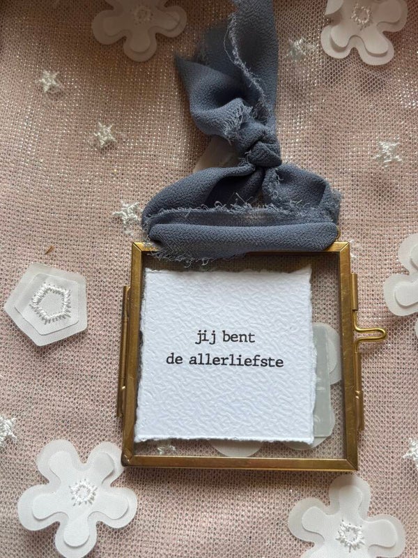 Lijstje met tekst 'jij bent de allerliefste’