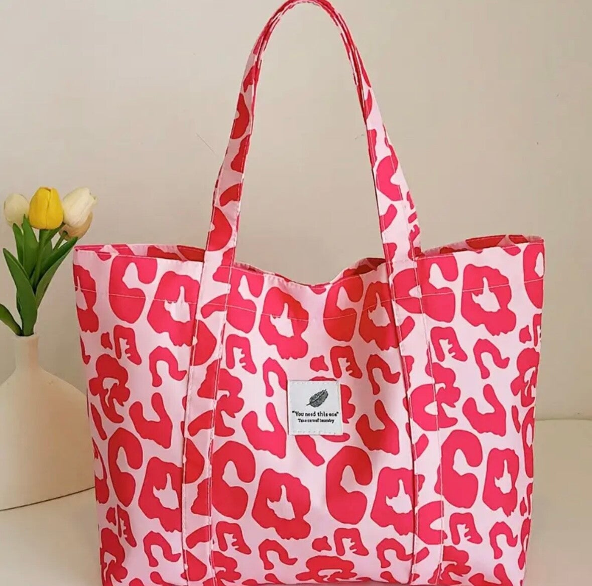 Shopper Leopard - Roze en Zwart