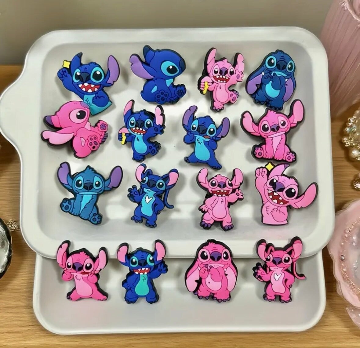 Crocs bedel - Stitch & Lilo - Roze en Blauw