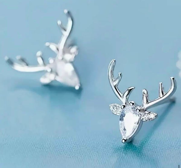 Oorbellen rendier - zilver en goud