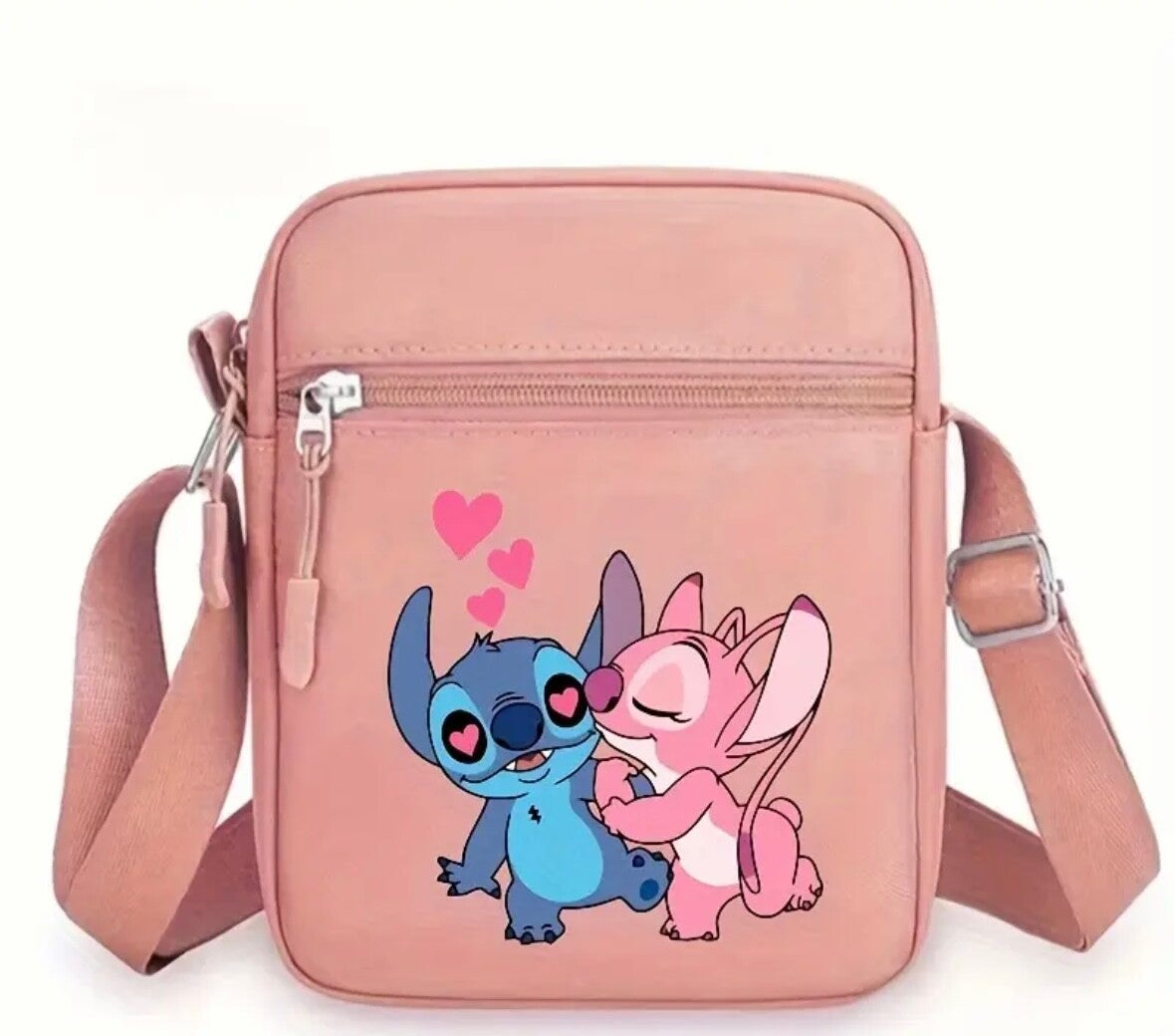 Schoudertas Stitch & Lilo- Roze en Blauw