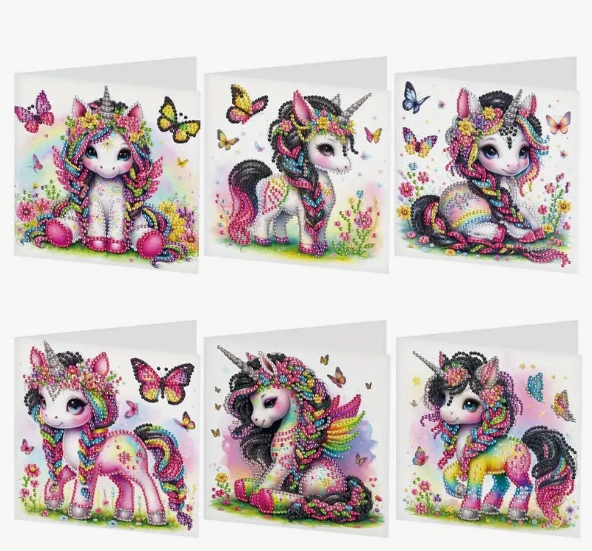 Kaart Eenhoorn - Set van 6 kaarten incl. steentjes