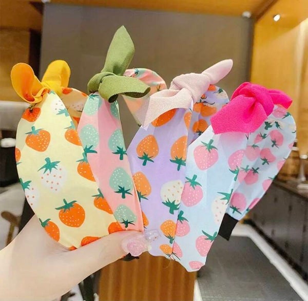 Fruitige haarband met strik - 3 kleuren