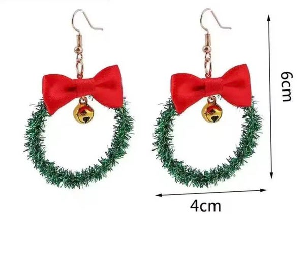 Kerstkrans oorbellen - model B