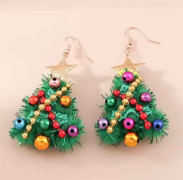 Kerstboom oorbellen - model C