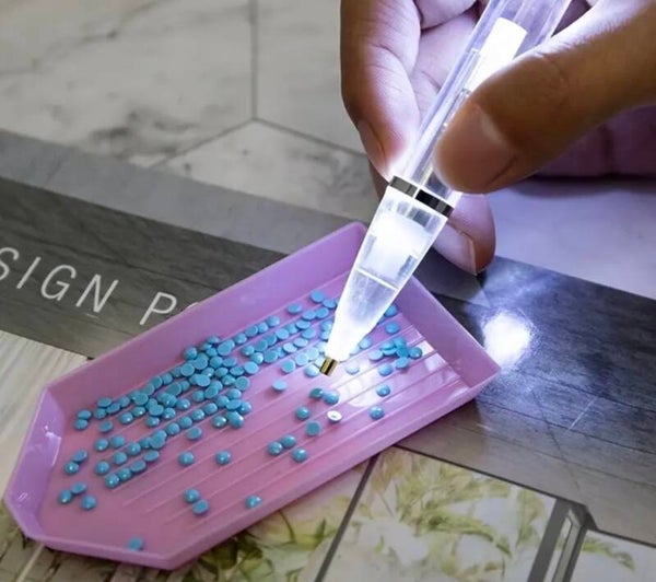 Lichtgevende diamond painting pen - werkt op batterij