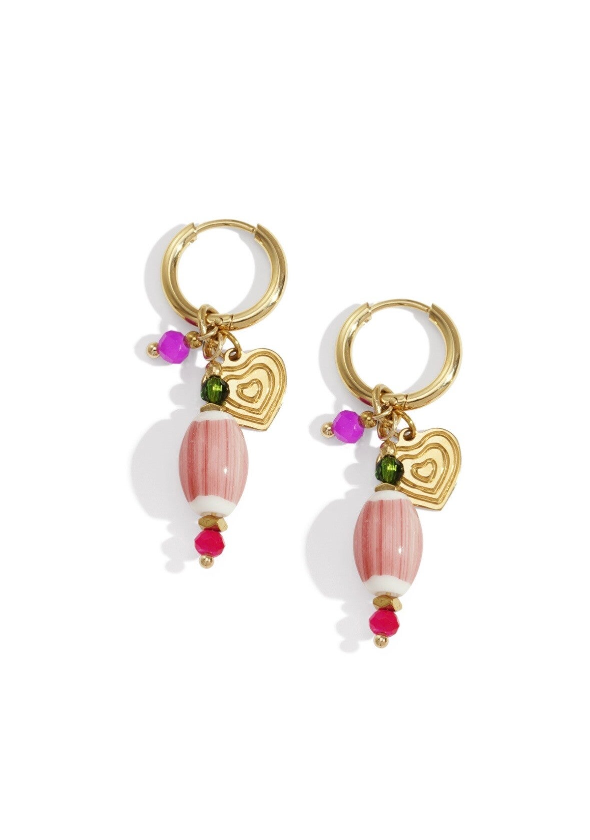 RVS oorbellen Hearts & Spice