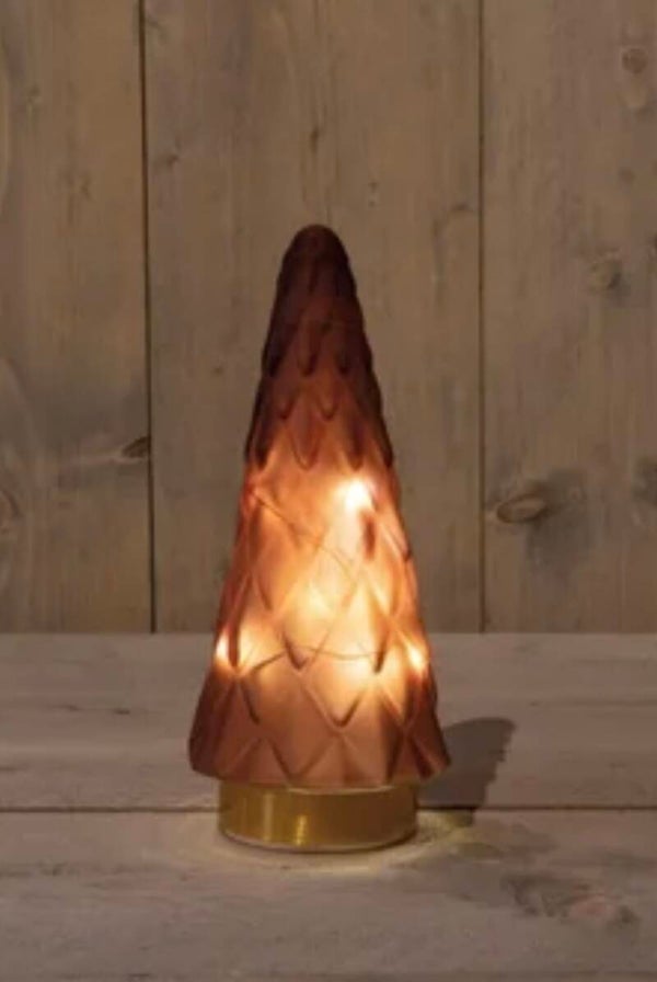 Kerstboom met verlichting - Bordeaux mat