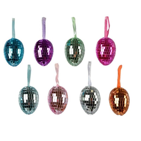 Paasei disco hangers - Set van 8